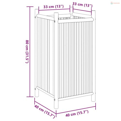 Bambusz virágtartó 40 x 40 x 80 cm