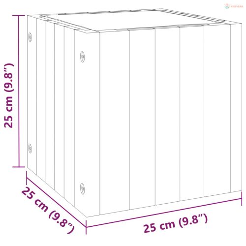 Tömör akácfa kerti virágtartó 25 x 25 x 25 cm