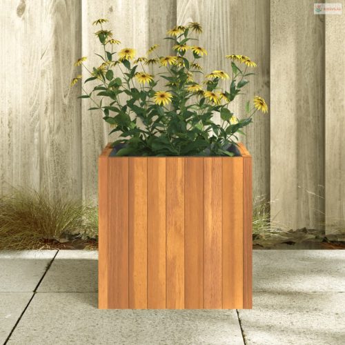 Tömör akácfa kerti virágtartó 35 x 35 x 35 cm