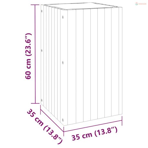 Tömör akácfa kerti virágtartó 35 x 35 x 60 cm