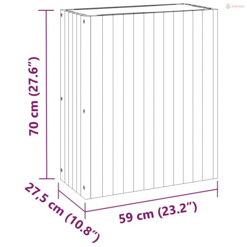 Tömör akácfa kerti virágtartó 59x27,5x70 cm
