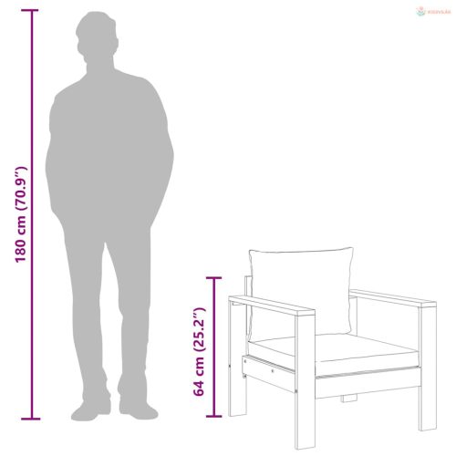 Tömör akácfa kerti szék párnákkal