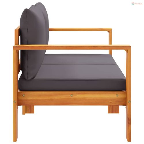 2 személyes tömör akácfa kerti kanapé párnával