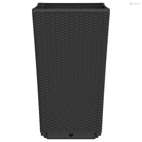 2 db fekete polipropilén kerti ültetőláda 32,5 x 32,5 x 57 cm