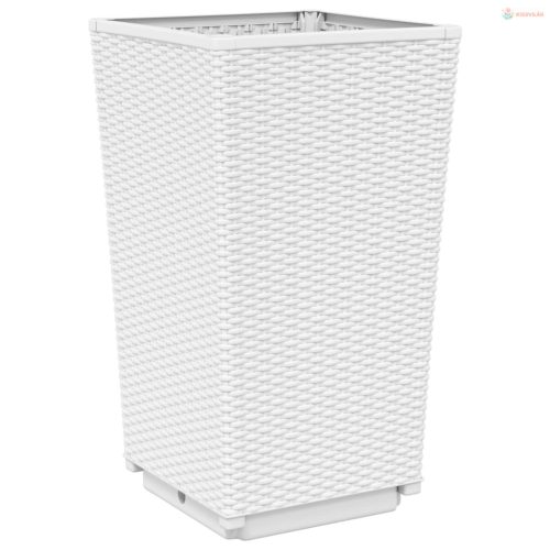 2 db fehér polipropilén kerti ültetőláda 32,5 x 32,5 x 57 cm