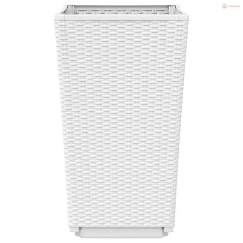 2 db fehér polipropilén kerti ültetőláda 32,5 x 32,5 x 57 cm