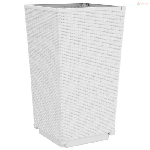 2 db fehér polipropilén kerti ültetőláda 32,5 x 32,5 x 57 cm