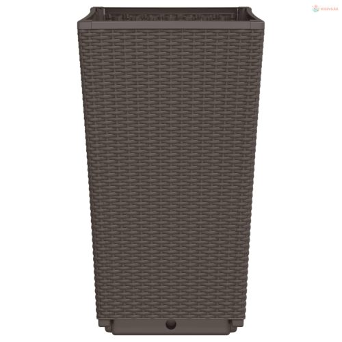 2 db barna polipropilén kerti ültetőláda 32,5 x 32,5 x 57 cm