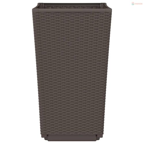 2 db barna polipropilén kerti ültetőláda 32,5 x 32,5 x 57 cm