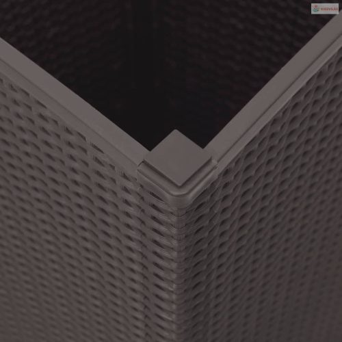 2 db barna polipropilén kerti ültetőláda 32,5 x 32,5 x 57 cm