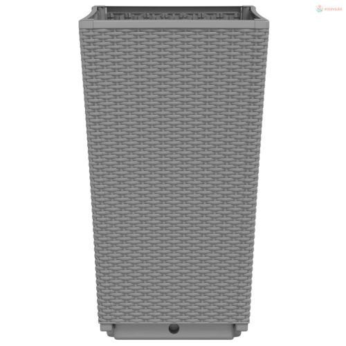 4 db világosszürke polipropilén kerti virágláda 32,5x32,5x57 cm