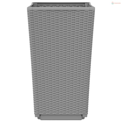 4 db világosszürke polipropilén kerti virágláda 32,5x32,5x57 cm