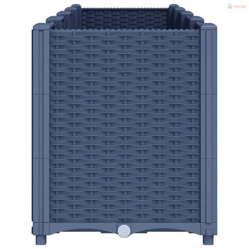 Kékszürke polipropilén kerti ültetőláda 160 x 40 x 53 cm