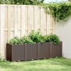 Barna polipropilén kerti ültetőláda 160 x 40 x 53 cm
