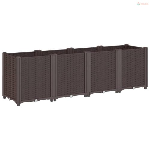 Barna polipropilén kerti ültetőláda 160 x 40 x 53 cm