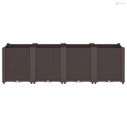 Barna polipropilén kerti ültetőláda 160 x 40 x 53 cm