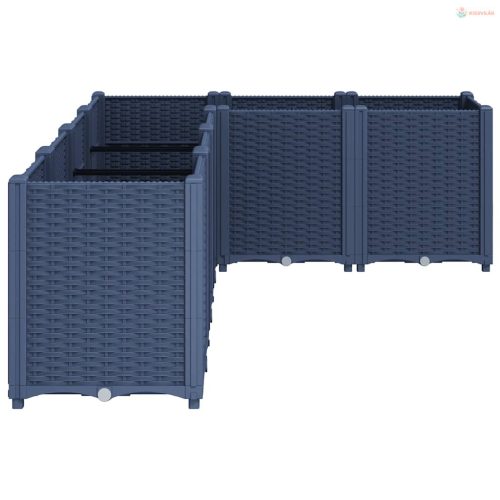 Kékszürke polipropilén kerti ültetőláda 160 x 120 x 53 cm