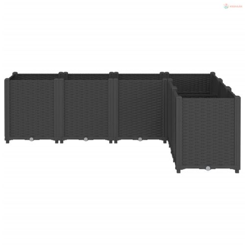 Fekete polipropilén kerti ültetőláda 160 x 120 x 53 cm