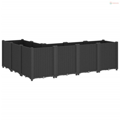 Fekete polipropilén kerti ültetőláda 160 x 120 x 53 cm