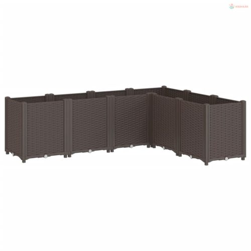 Barna polipropilén kerti ültetőláda 160 x 120 x 53 cm