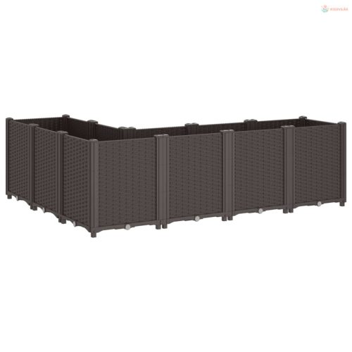 Barna polipropilén kerti ültetőláda 160 x 120 x 53 cm