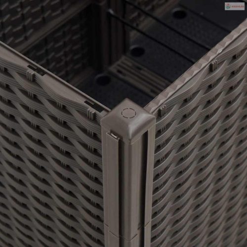 Barna polipropilén kerti ültetőláda 160 x 160 x 53 cm