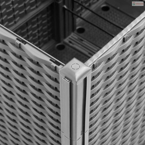 Világosszürke PP rácsos kerti ültetőláda 160 x 40 x 140 cm