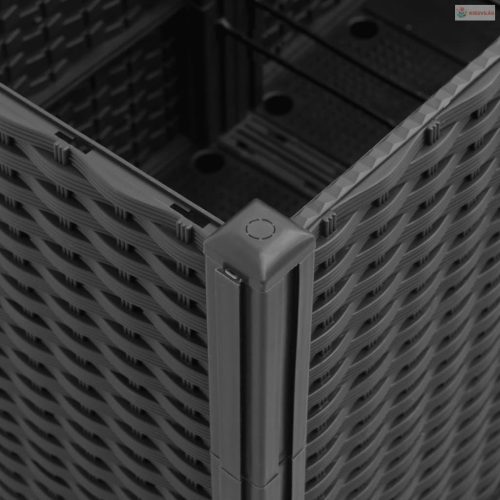 Fekete polipropilén rácsos kerti ültetőláda 160 x 40 x 140 cm