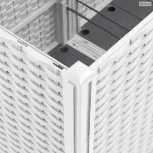 Fehér polipropilén rácsos kerti ültetőláda 160 x 40 x 140 cm