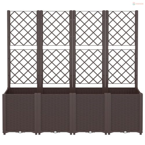 Barna polipropilén rácsos kerti ültetőláda 160 x 40 x 140 cm