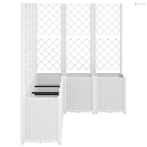 Fehér polipropilén rácsos kerti ültetőláda 160 x 120 x 140 cm