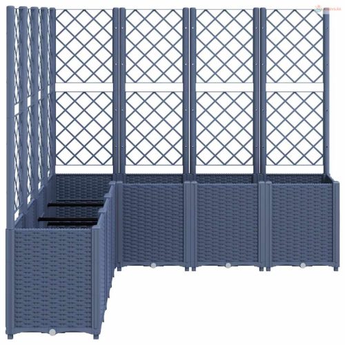 Kékszürke polipropilén rácsos kerti ültetőláda 160 x 160 x 140 cm