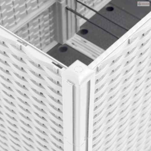 Fehér polipropilén rácsos kerti ültetőláda 160 x 160 x 140 cm