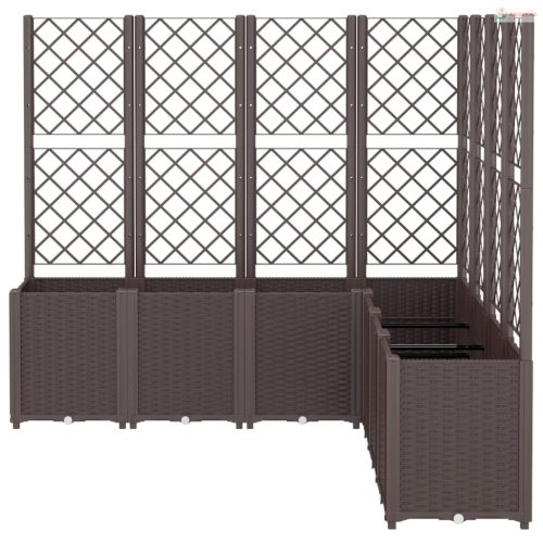 Barna polipropilén rácsos kerti ültetőláda 160 x 160 x 140 cm