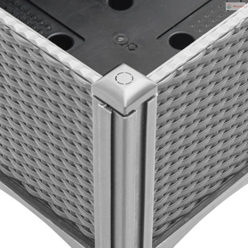 Világosszürke PP rácsos kerti ültetőláda 40 x 40 x 42 cm