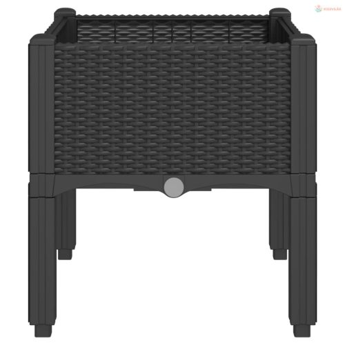 Fekete PP rácsos kerti ültetőláda 40 x 40 x 42 cm