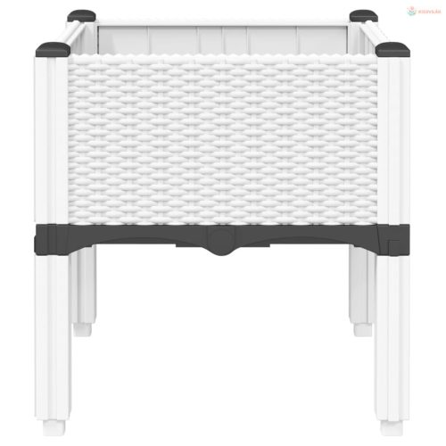 Fehér PP rácsos kerti ültetőláda 40 x 40 x 42 cm