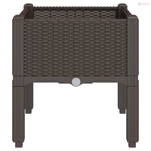 Barna PP rácsos kerti ültetőláda 40 x 40 x 42 cm