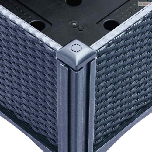 Kékszürke PP rácsos kerti ültetőláda 80 x 40 x 42 cm