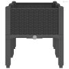 Fekete PP rácsos kerti ültetőláda 80 x 40 x 42 cm