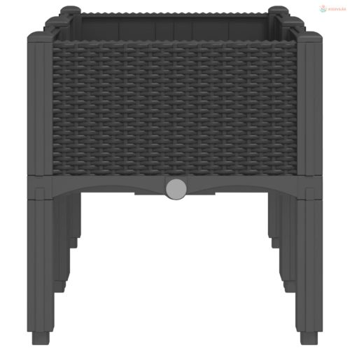 Fekete PP rácsos kerti ültetőláda 80 x 40 x 42 cm