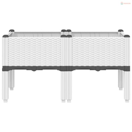 Fehér PP rácsos kerti ültetőláda 80 x 40 x 42 cm