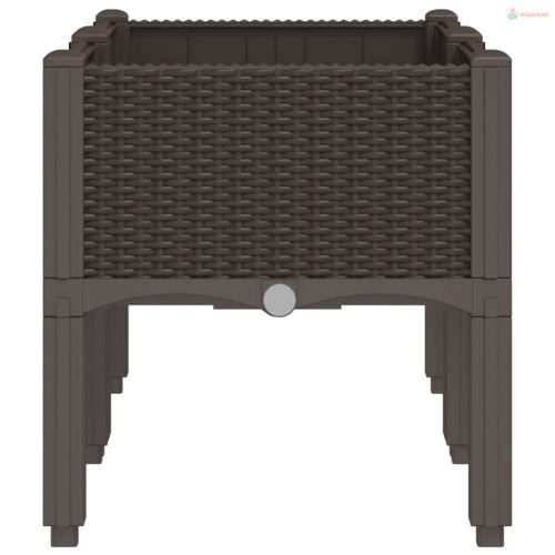Barna PP rácsos kerti ültetőláda 80 x 40 x 42 cm