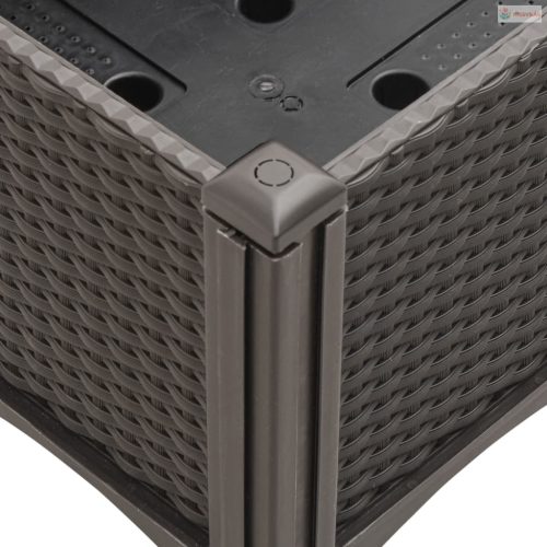 Barna PP rácsos kerti ültetőláda 80 x 40 x 42 cm