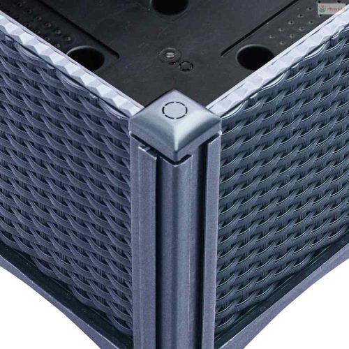 Kékszürke PP rácsos kerti ültetőláda 120 x 40 x 42 cm