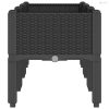 Fekete PP rácsos kerti ültetőláda 120 x 40 x 42 cm