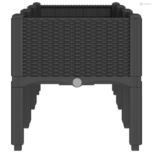 Fekete PP rácsos kerti ültetőláda 120 x 40 x 42 cm