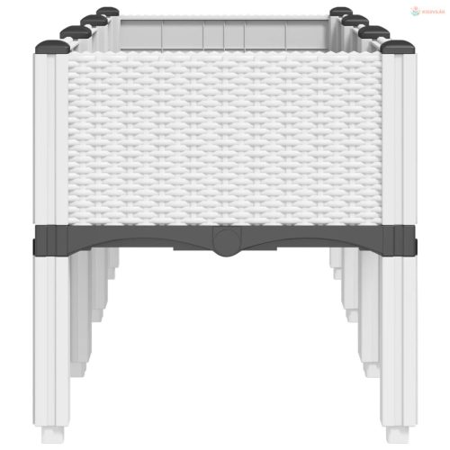 Fehér PP rácsos kerti ültetőláda 120 x 40 x 42 cm