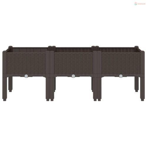 Barna PP rácsos kerti ültetőláda 120 x 40 x 42 cm