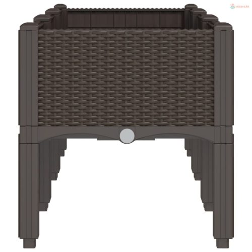 Barna PP rácsos kerti ültetőláda 120 x 40 x 42 cm